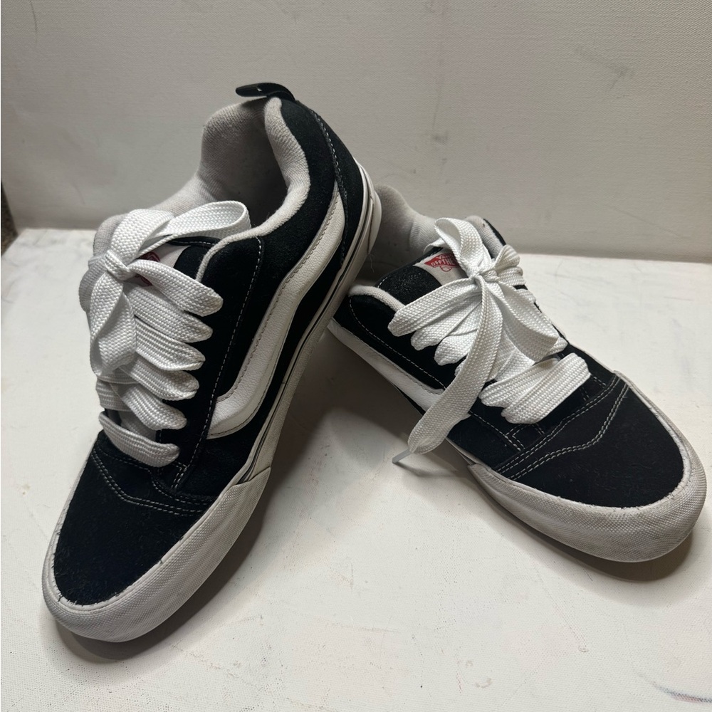 Vans Black and White Low-Top Skate Sneakers